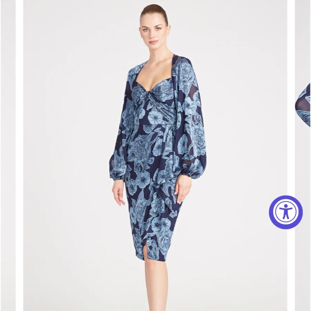 Theia Joslyn Bishop sleeve dress